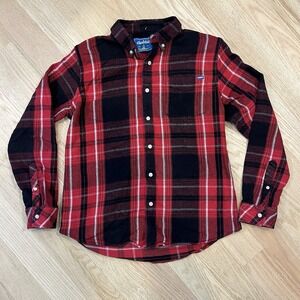 Chubbies Flannel Shirt Men's Large Red Plaid Long Sleeve Button Down Casual Work